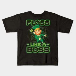 Floss like a Boss St Patricks Day Kids T-Shirt